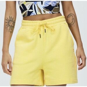 Sweaty Betty Essentials High Waist Longline Sweat Shorts Yellow SB6472 Womens S